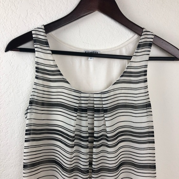 Express Womens Tank top, Black White Small Petite - Picture 2 of 5